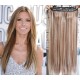 24˝ one piece full head clip in hair weft extension straight – mixed blonde