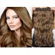 16˝ one piece full head clip in hair weft extension wavy – light brown