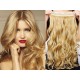 16˝ one piece full head clip in hair weft extension wavy – natural blonde