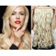 16˝ one piece full head clip in hair weft extension wavy – platinum