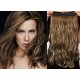 16˝ one piece full head clip in hair weft extension wavy – dark brown / blonde