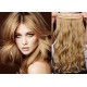 16˝ one piece full head clip in hair weft extension wavy – light blonde / natural blonde