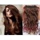 20˝ one piece full head clip in hair weft extension wavy – medium brown