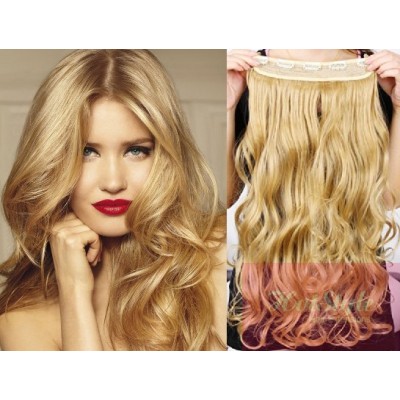 20 One Piece Full Head Clip In Hair Weft Extension Wavy Natural