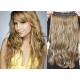 20˝ one piece full head clip in hair weft extension wavy – mixed blonde
