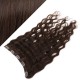 24˝ one piece full head clip in hair weft extension wavy – dark brown