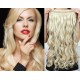 24˝ one piece full head clip in hair weft extension wavy – platinum