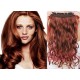 24˝ one piece full head clip in hair weft extension wavy – copper red