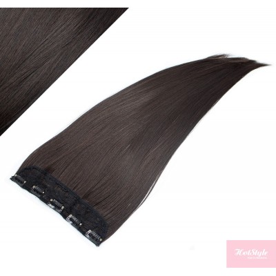 24˝ one piece full head clip in kanekalon weft extension straight – natural black