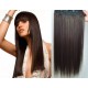 24˝ one piece full head clip in kanekalon weft extension straight – dark brown