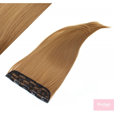 24˝ one piece full head clip in kanekalon weft extension straight – light brown