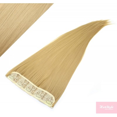 24˝ one piece full head clip in kanekalon weft extension straight – natural blonde