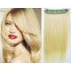 24˝ one piece full head clip in kanekalon weft extension straight – the lightest blonde