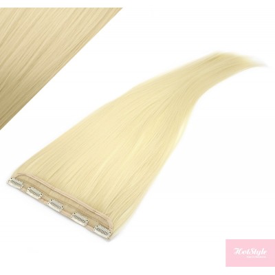 24˝ one piece full head clip in kanekalon weft extension straight – the lightest blonde