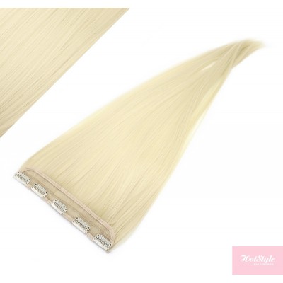 24˝ one piece full head clip in kanekalon weft extension straight – platinum