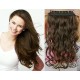 24˝ one piece full head clip in kanekalon weft extension wavy – dark brown