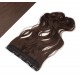 24˝ one piece full head clip in kanekalon weft extension wavy – dark brown