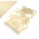 24˝ one piece full head clip in kanekalon weft extension wavy – platinum