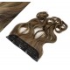 24˝ one piece full head clip in kanekalon weft extension wavy – dark brown / blonde