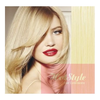 Clip In Human Hair Remy The Lightest Blonde 24 60cm