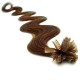 20" (50cm) Nail tip / U tip human hair pre bonded extensions wavy – medium light brown