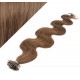 20" (50cm) Nail tip / U tip human hair pre bonded extensions wavy – medium light brown