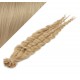 20" (50cm) Nail tip / U tip human hair pre bonded extensions curly – natural blonde