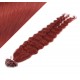 20" (50cm) Nail tip / U tip human hair pre bonded extensions curly – copper red