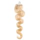 20" (50cm) Micro ring human hair extensions wavy- the lightest blonde