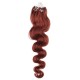 20" (50cm) Micro ring human hair extensions wavy- copper red