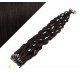 20˝ (50cm) Micro ring human hair extensions curly- natural black