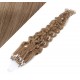 20˝ (50cm) Micro ring human hair extensions curly- light brown