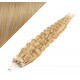 20˝ (50cm) Micro ring human hair extensions curly- natural blonde