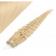 20˝ (50cm) Micro ring human hair extensions curly- the lightest blonde