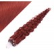 20˝ (50cm) Micro ring human hair extensions curly- copper red