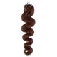 24˝ (60cm) Micro ring human hair extensions wavy - medium brown
