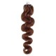 24˝ (60cm) Micro ring human hair extensions wavy - medium light brown