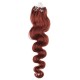 24˝ (60cm) Micro ring human hair extensions wavy - copper red