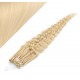 24˝ (60cm) Micro ring human hair extensions curly - the lightest blonde