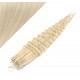 24˝ (60cm) Micro ring human hair extensions curly - platinum blonde