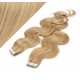 20˝ (50cm) Tape Hair / Tape IN human REMY hair wavy - natural blonde / light blonde