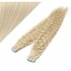 20˝ (50cm) Tape Hair / Tape IN human REMY hair curly - platinum blonde
