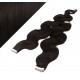 24˝ (60cm) Tape Hair / Tape IN human REMY hair wavy - natural black