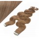 24˝ (60cm) Tape Hair / Tape IN human REMY hair wavy - light brown