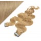 24˝ (60cm) Tape Hair / Tape IN human REMY hair wavy - natural blonde