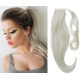 Clip in ponytail wrap / braid hair extension 24" straight - natural/light blonde