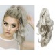 Clip in ponytail wrap / braid hair extension 24" wavy - natural/light blonde