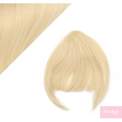 Clip in human hair remy bang/fringe - the lightest blonde