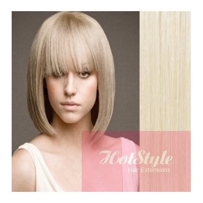 Clip In Bang Fringe Human Hair Remy Platinum Blonde