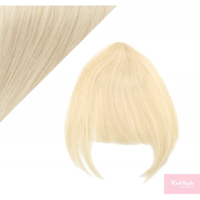 Clip in human hair remy bang/fringe - platinum blonde